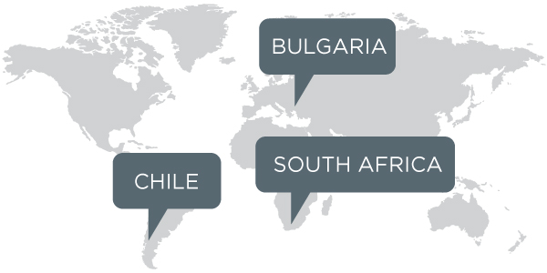 Bulgaria Chila and South Africa